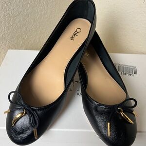 Chloe Iris Leather Ballet Flats Women's Size: 6.5 | IT 36.5